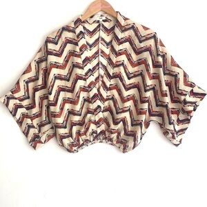 Purse batwing kimono style elastic waist boho top, Size: One Size